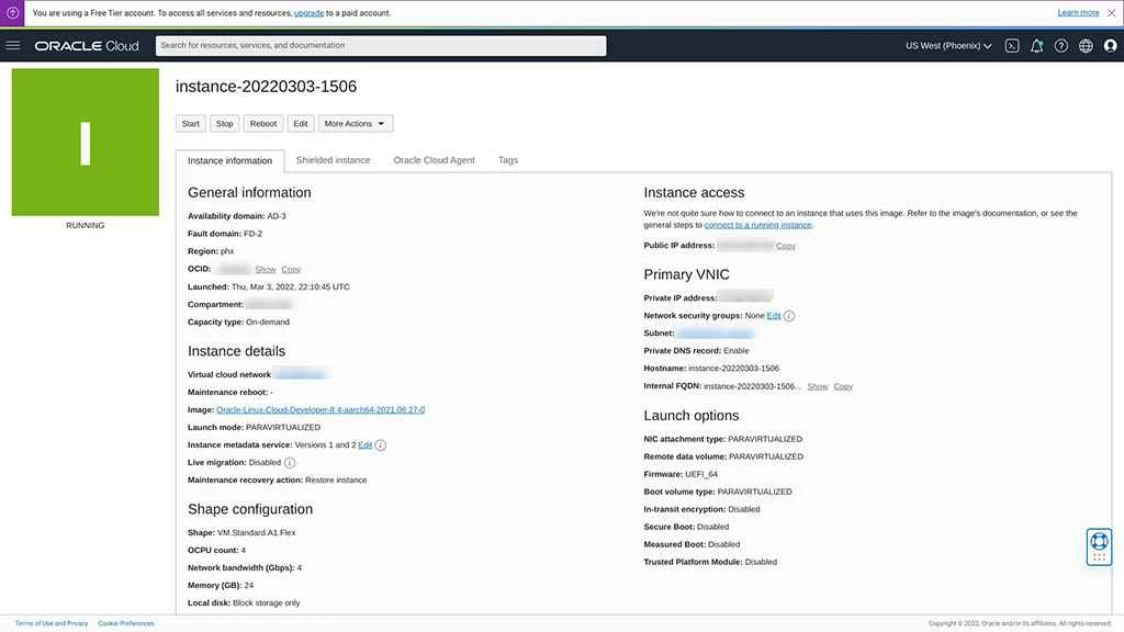 Oracleインスタンス