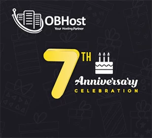 OBHost 7周年記念は最高！（共有ホスティングと無料.comドメインが年間9.59ドルから！）