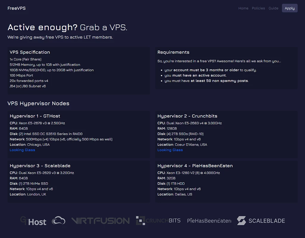 無料 VPS プレゼント: FreeVPS.org は成長中!