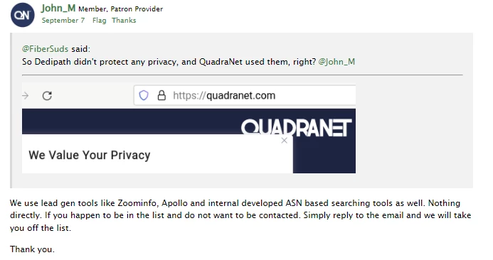 DediPathのデータベースが売却されるという噂が広まっている
