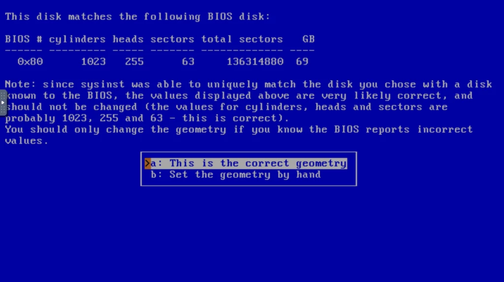 NetBSD ジオメトリ