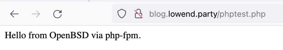 OpenBSD PHP-FPM の成功