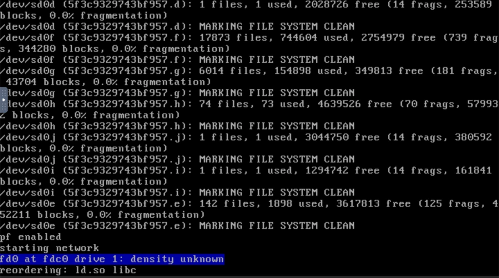 OpenBSD fs はクリーンではない