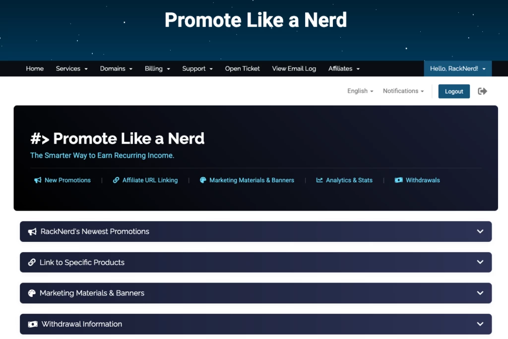 RackNerd オタクのように宣伝する