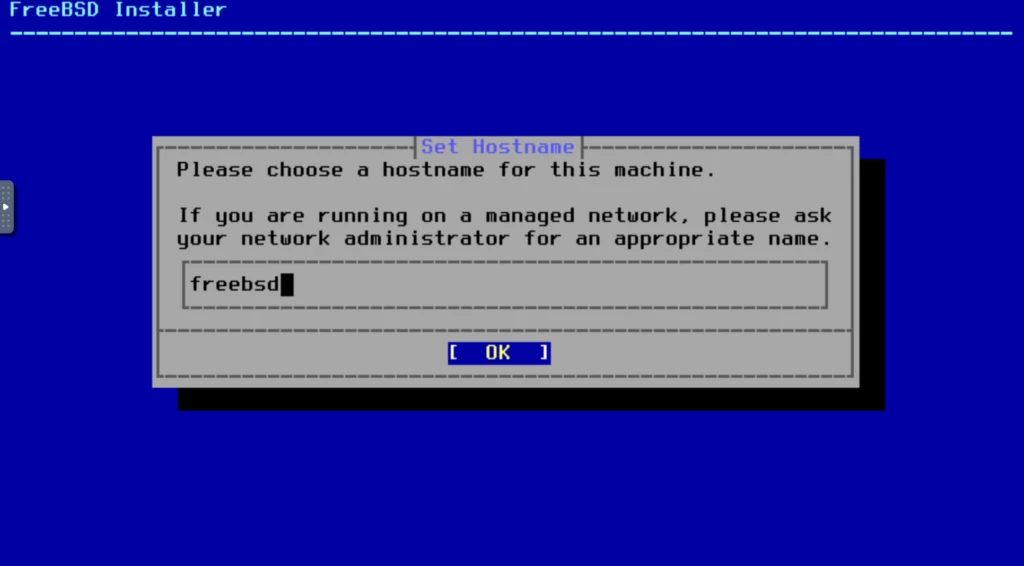 FreeBSD ホスト名