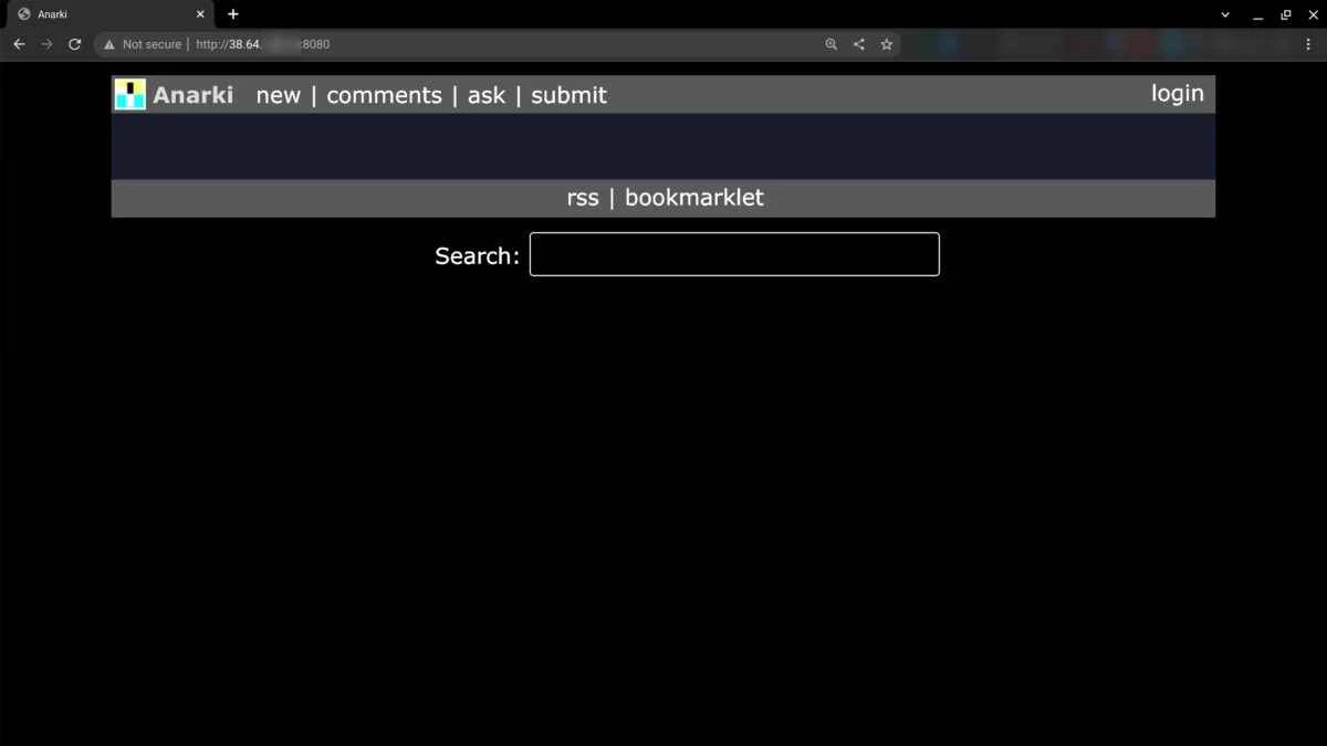 デフォルトのAnarkiインストール
