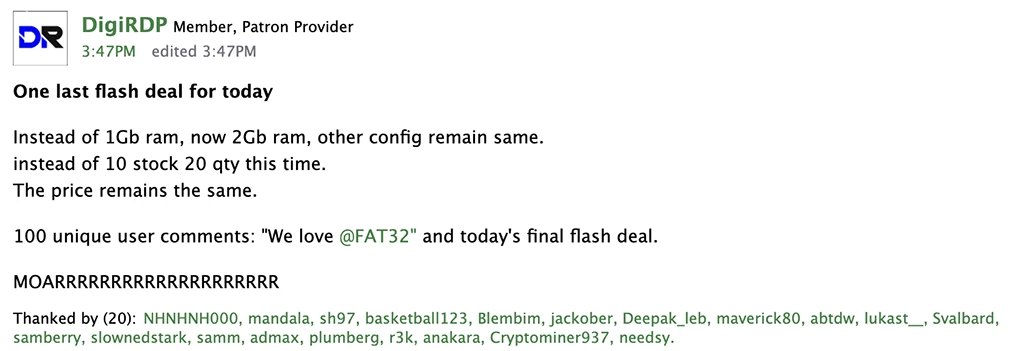 この素晴らしいフラッシュセールを皆様にお届けするために、皆様のご協力が必要です！2GB VPS を年間 3 ドルで！