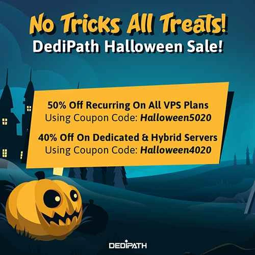 DediPath: LEB読者限定ハロウィン特別オファー！（カリフォルニア州/フロリダ州/ニュージャージー州/ネバダ州で1GB、月額1.75ドル）