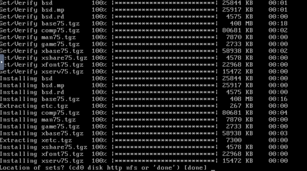 OpenBSD セット完了