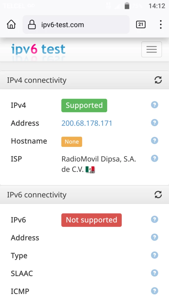 IPv6はサポートされていません